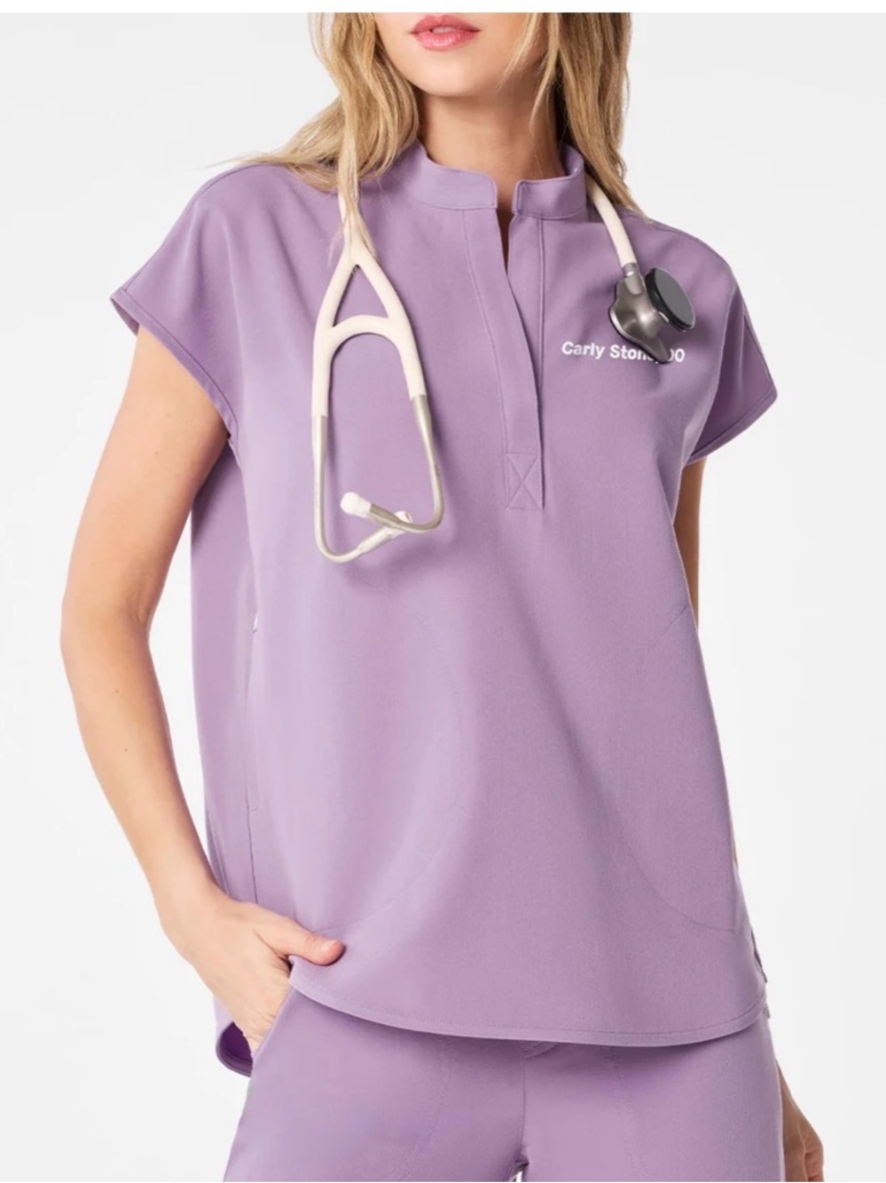 FIGS Rafaela Oversized Scrub Top in Purple Haze Size XL